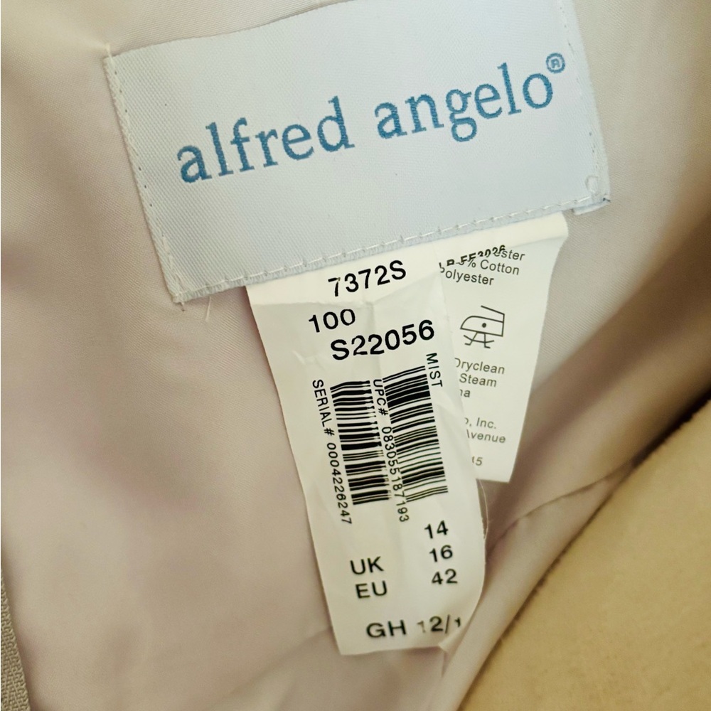 NWT Alfred Angelo Sz 14 Light Grey Sweetheart Halter Formal Bridesmaid Dress - Picture 12 of 13